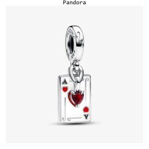 Pandora Silver and Red Playing Card Charm Bracelet
